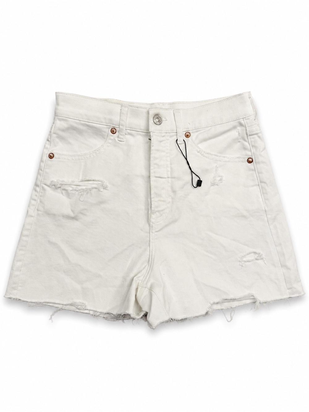 Express White Super High Rise Distressed Mom Shorts Size 2